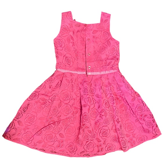 Girls Pink Floral Barbie Dress - Picture 2 of 4